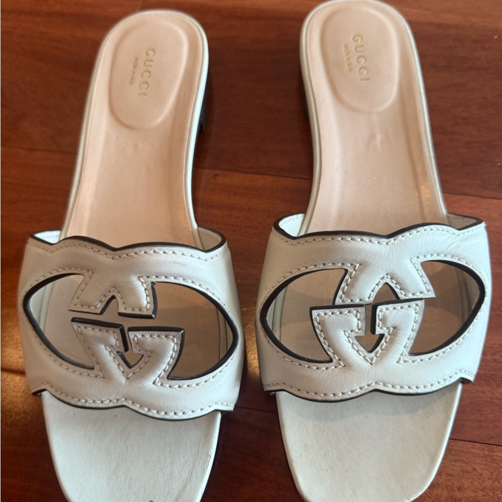 Gucci Women's White Slide Sandals
